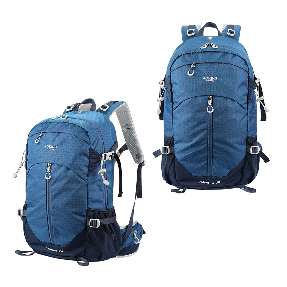 AOKING 野趣包 容量35L 透氣網架 快取隔層 防潑水材質 寶石藍