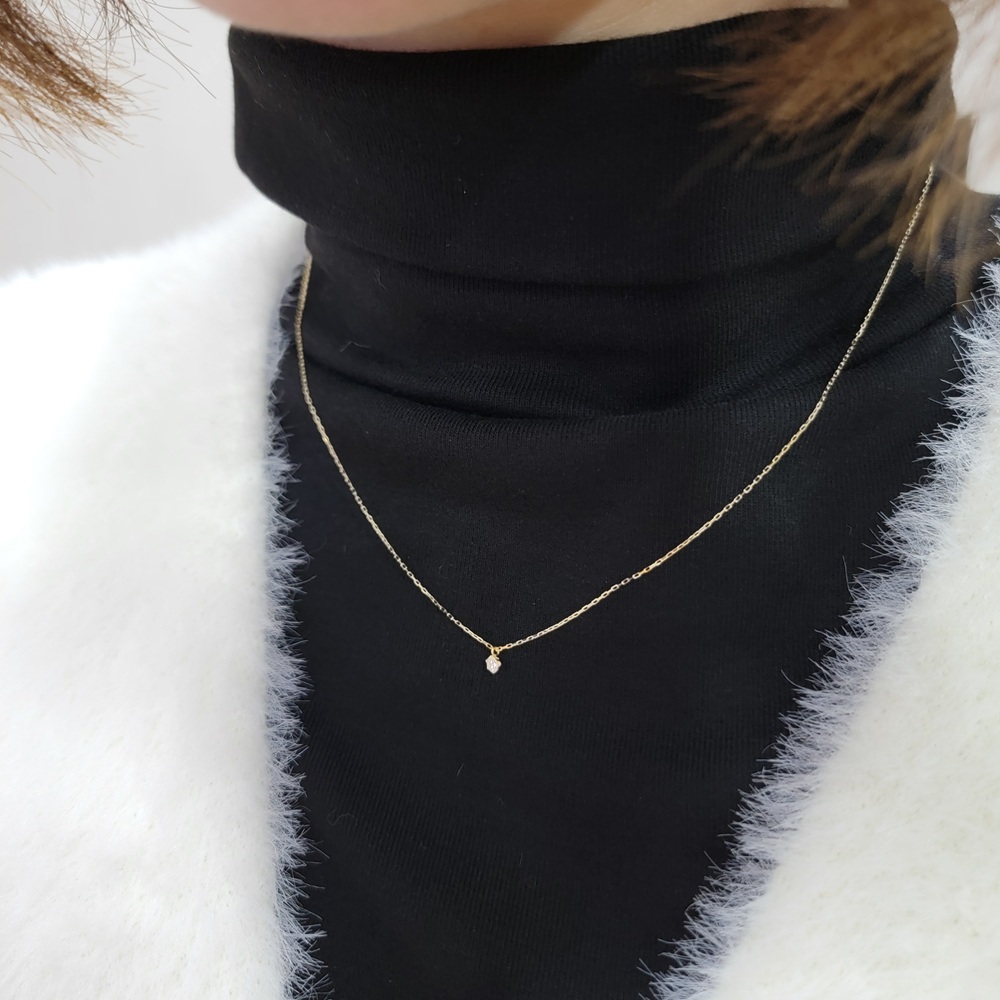 【me.luxe】K18六爪鑽石10分滑動項鍊