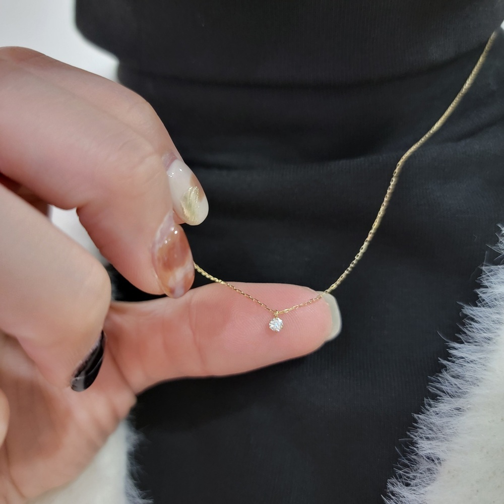 【me.luxe】K18六爪鑽石10分滑動項鍊