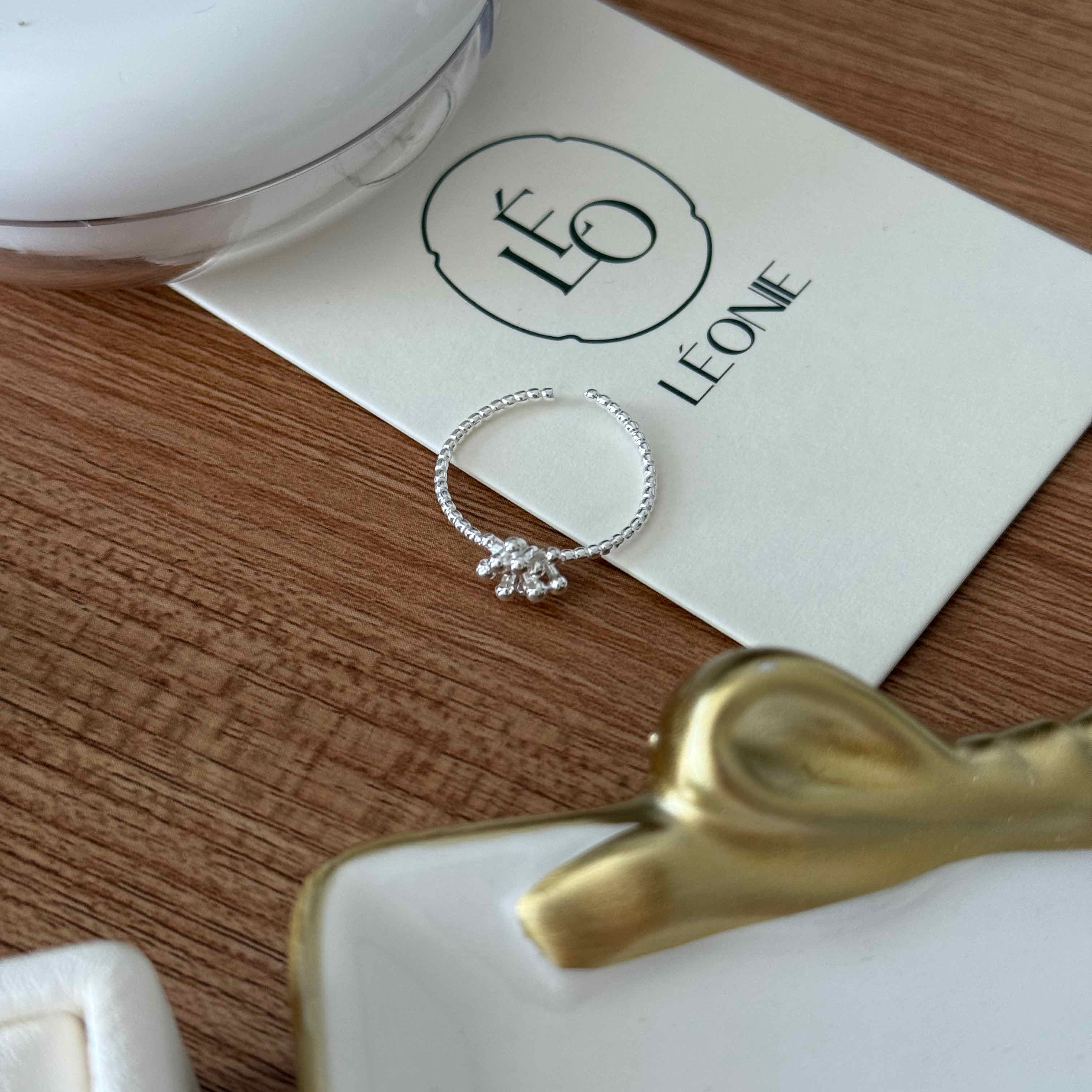 🇰🇷925 silver 綻放花花開口戒