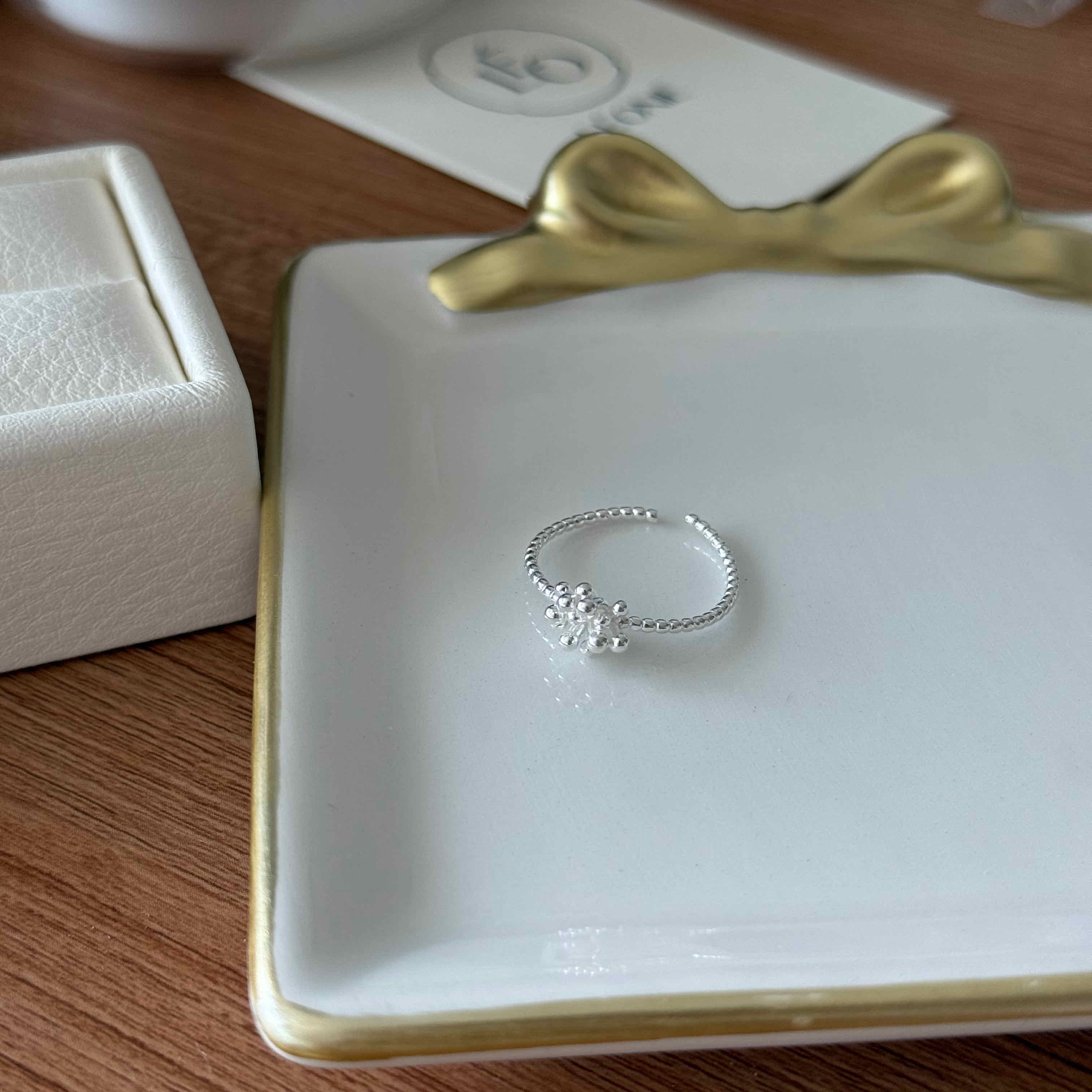 🇰🇷925 silver 綻放花花開口戒