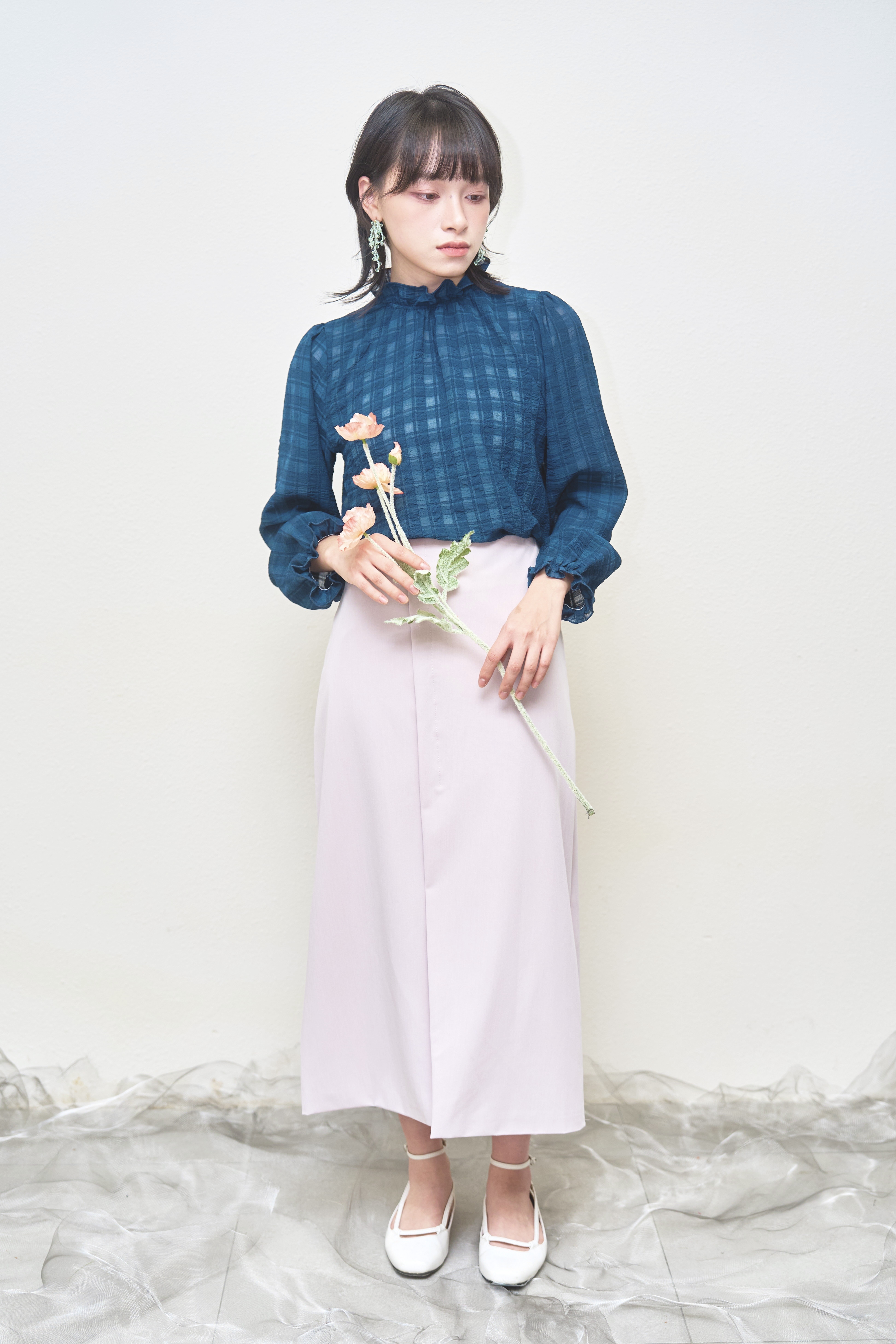 透感暗格上衣 - BL44353