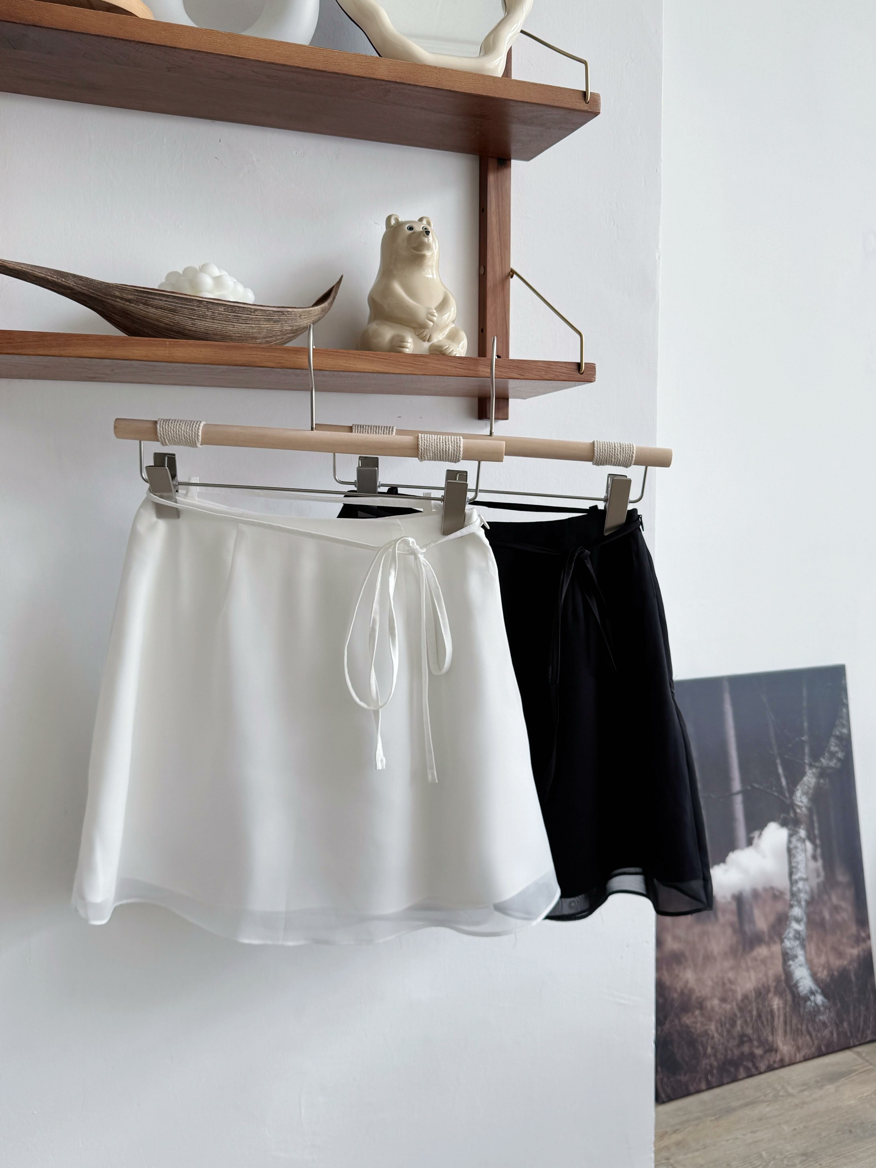 KR057 仙氣感側蝴蝶結層次紗裙-2色