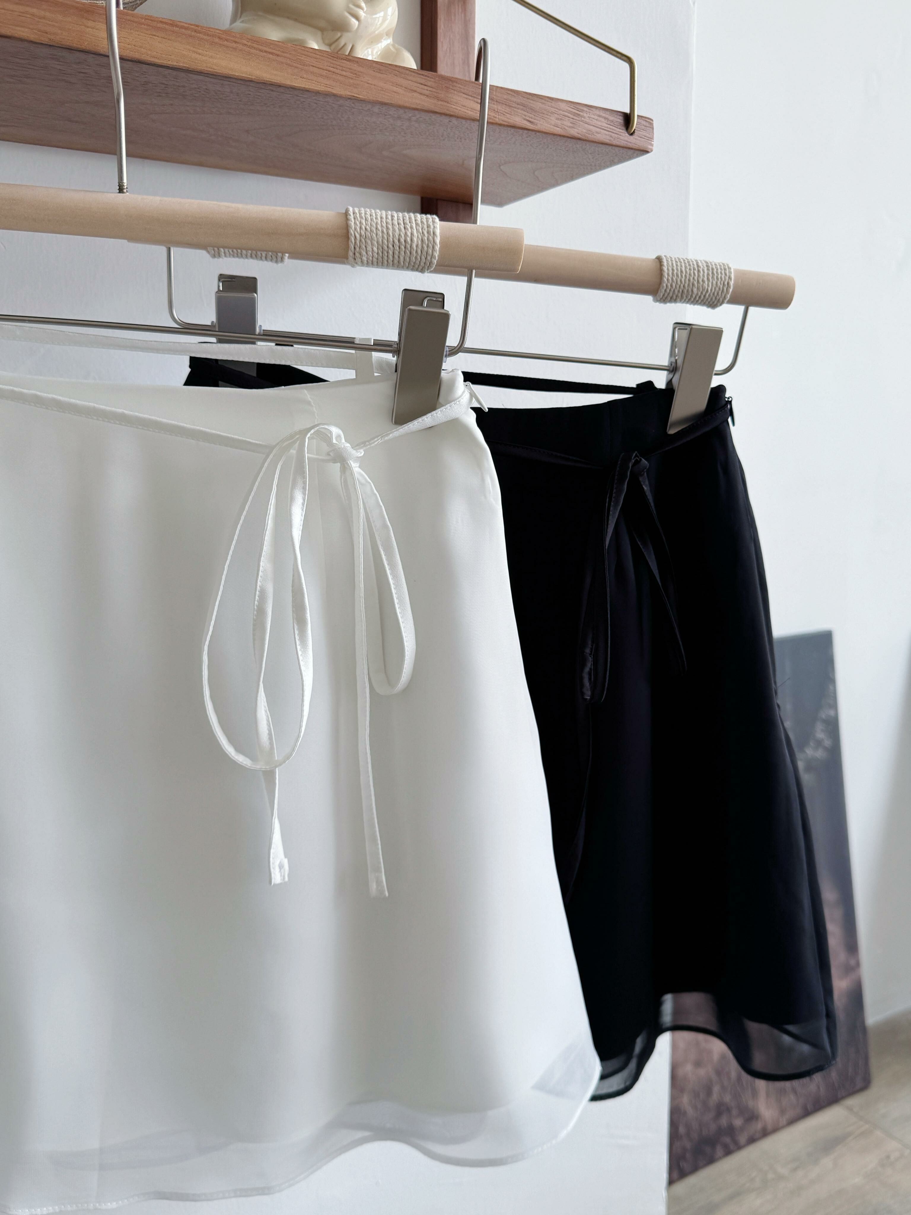 KR057 仙氣感側蝴蝶結層次紗裙-2色