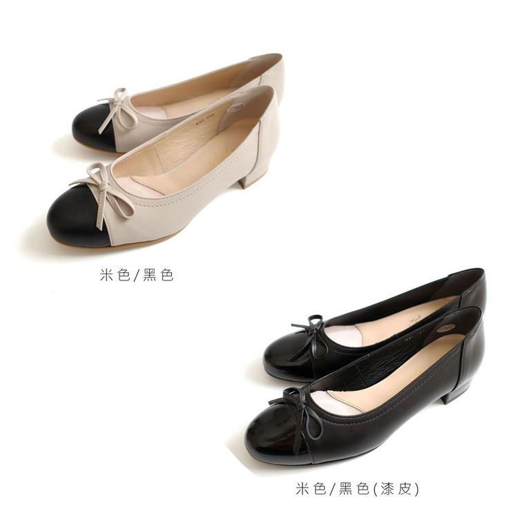 流行穿搭 芭蕾風格日本製真皮圓頭高跟鞋【PO-PTN251】