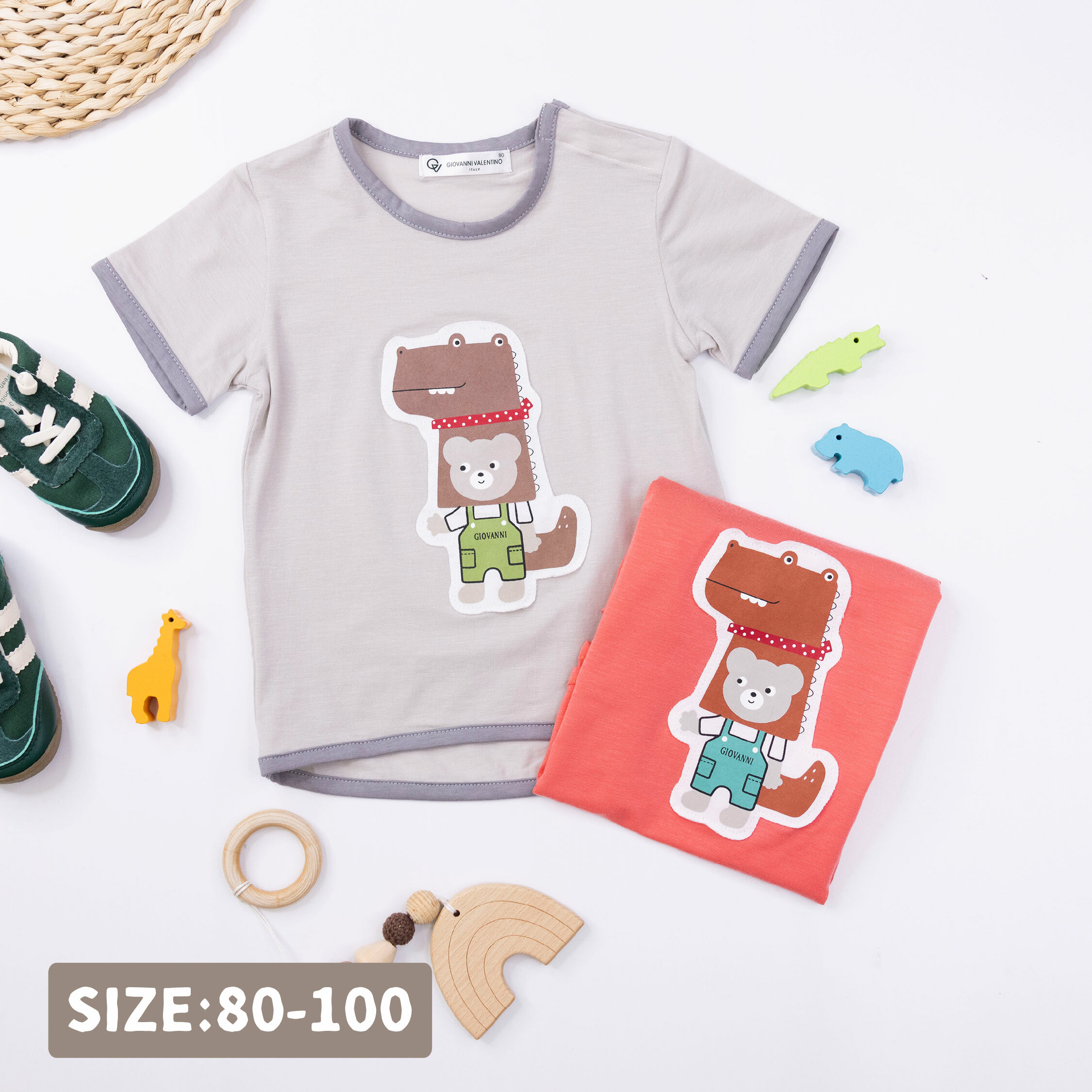 范侖鐵諾【32031】熊熊裝扮鱷魚親膚天絲上衣＊二色