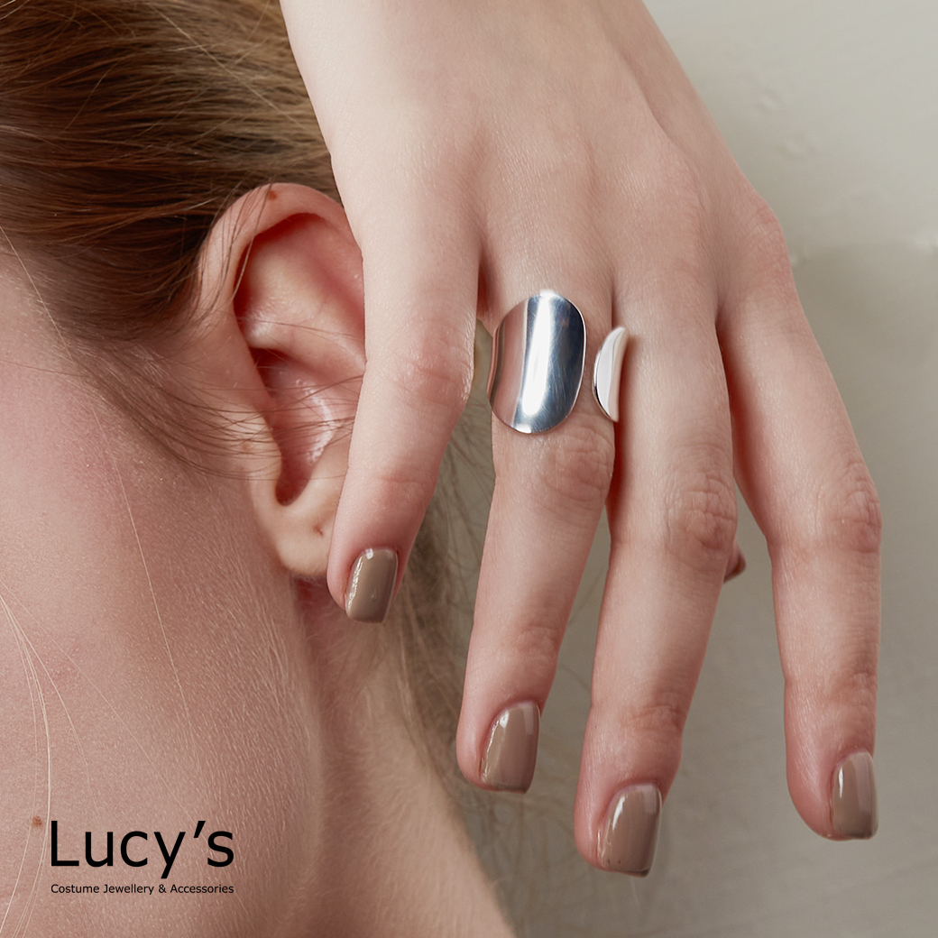 925純銀 不規則設計 開口戒 (121717)