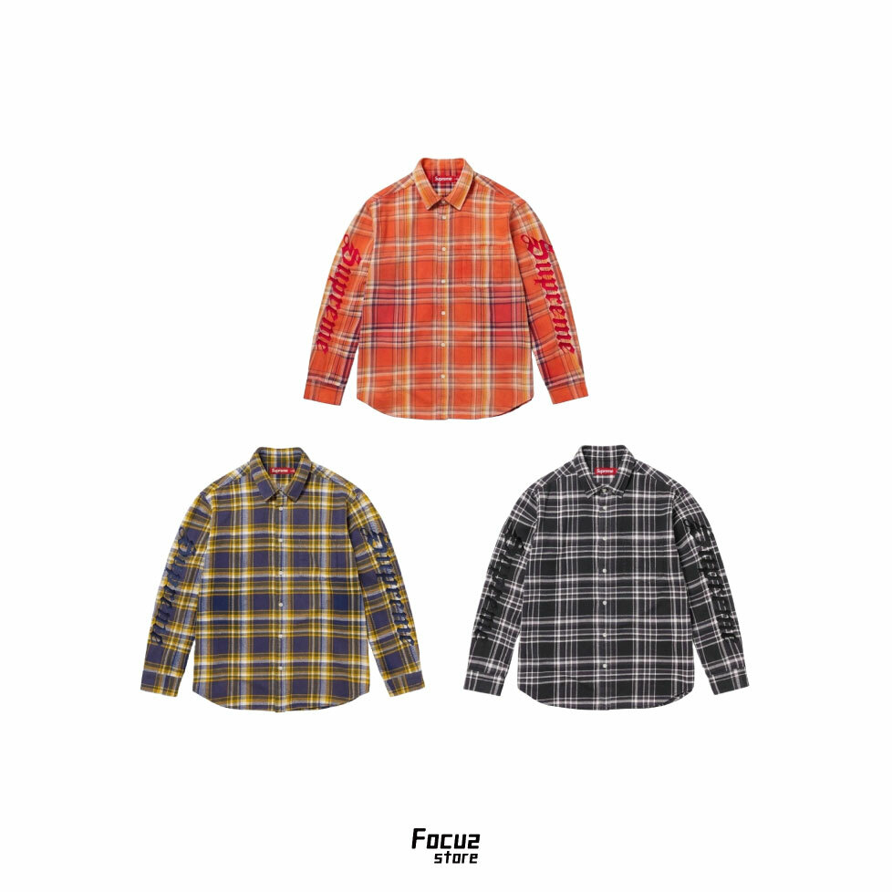 【Focus Store】現貨秒發 Supreme SS25 Week2 Old English Plaid Flannel Shirt 三色 格紋長袖襯衫