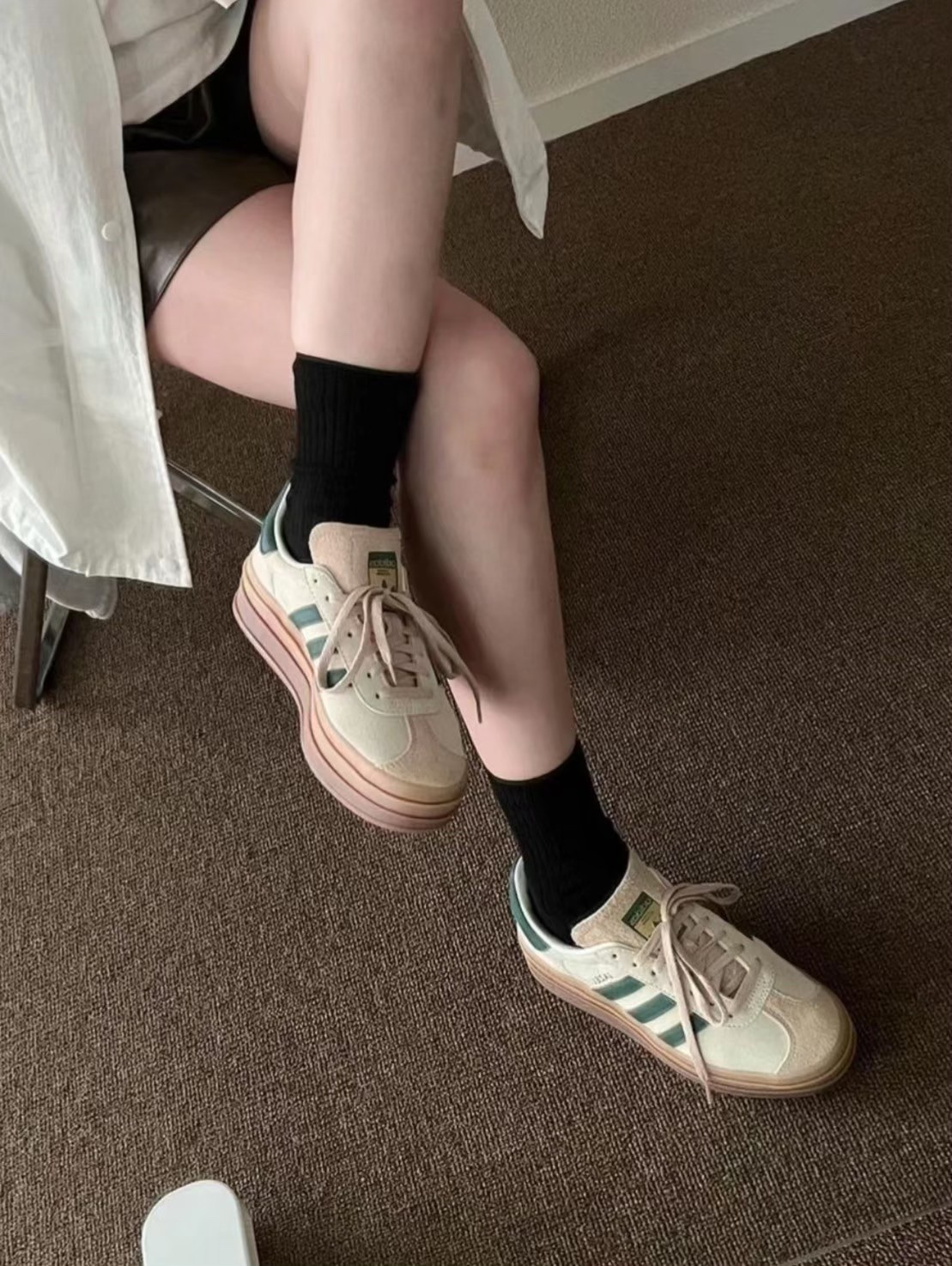 <官網限定> 難哄 章若楠同款 Adidas Originals Gazelle Bold 厚底焦糖奶綠 ID7056