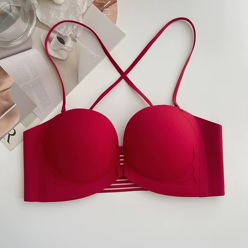 flirty-雙前扣爆乳防滑平口內衣或套裝-紅色 (4色)