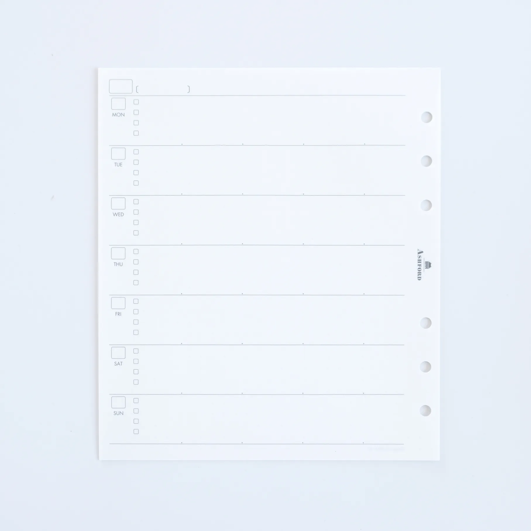 HBWA5 一週兩頁 橫式週計畫 無日期｜ASHFORD 日本