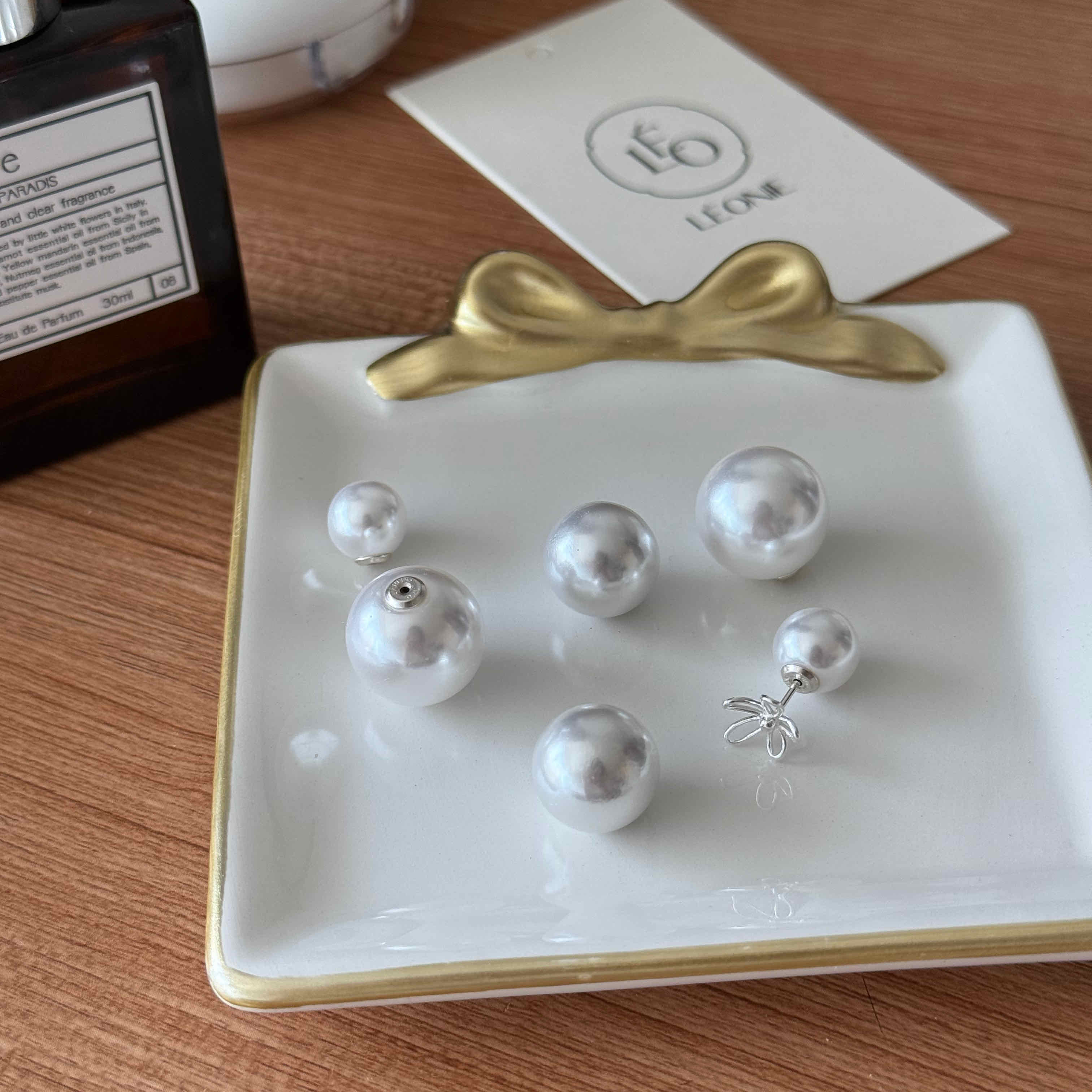 🇰🇷925 silver 綁頭髮一定要露出來的珍珠耳扣