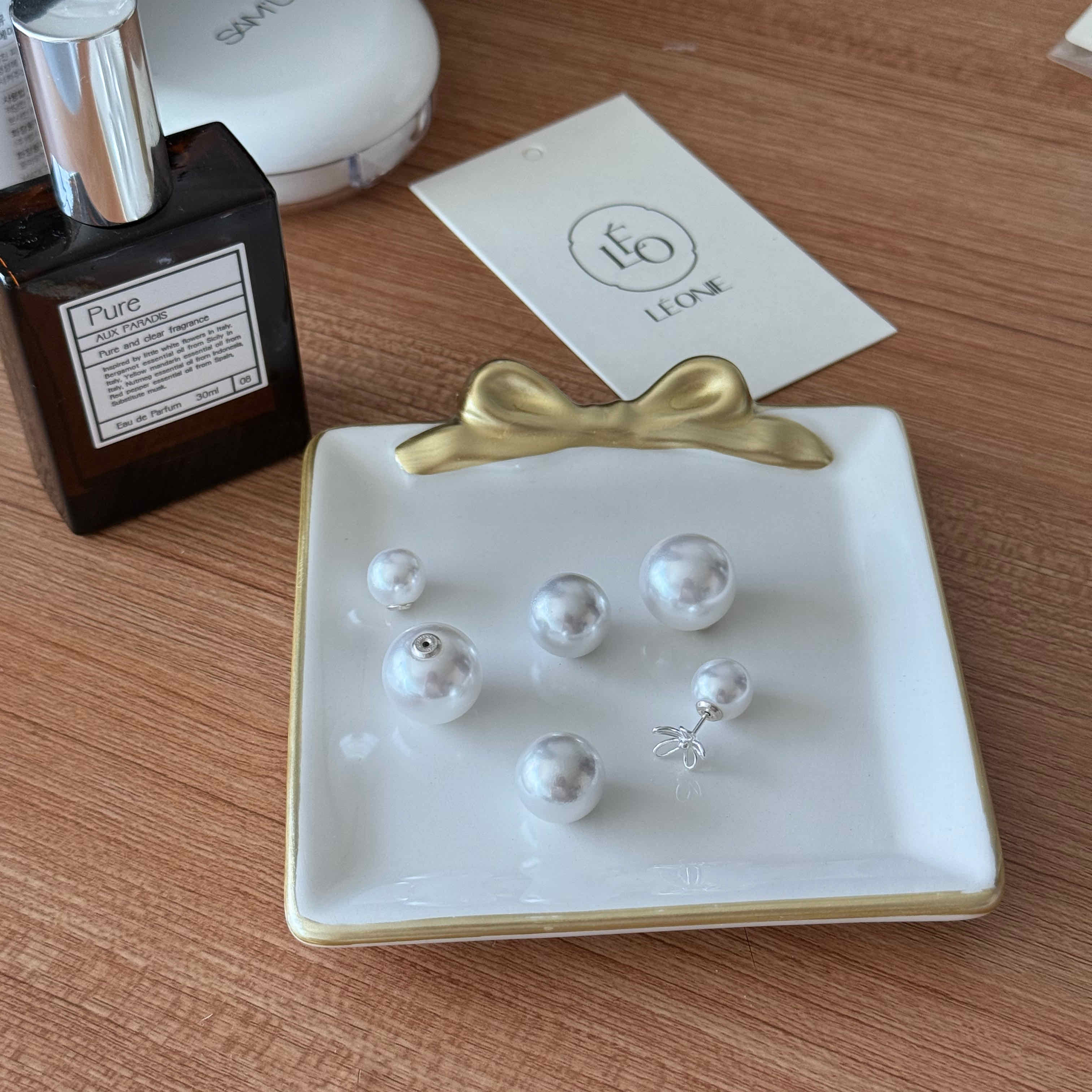 🇰🇷925 silver 綁頭髮一定要露出來的珍珠耳扣