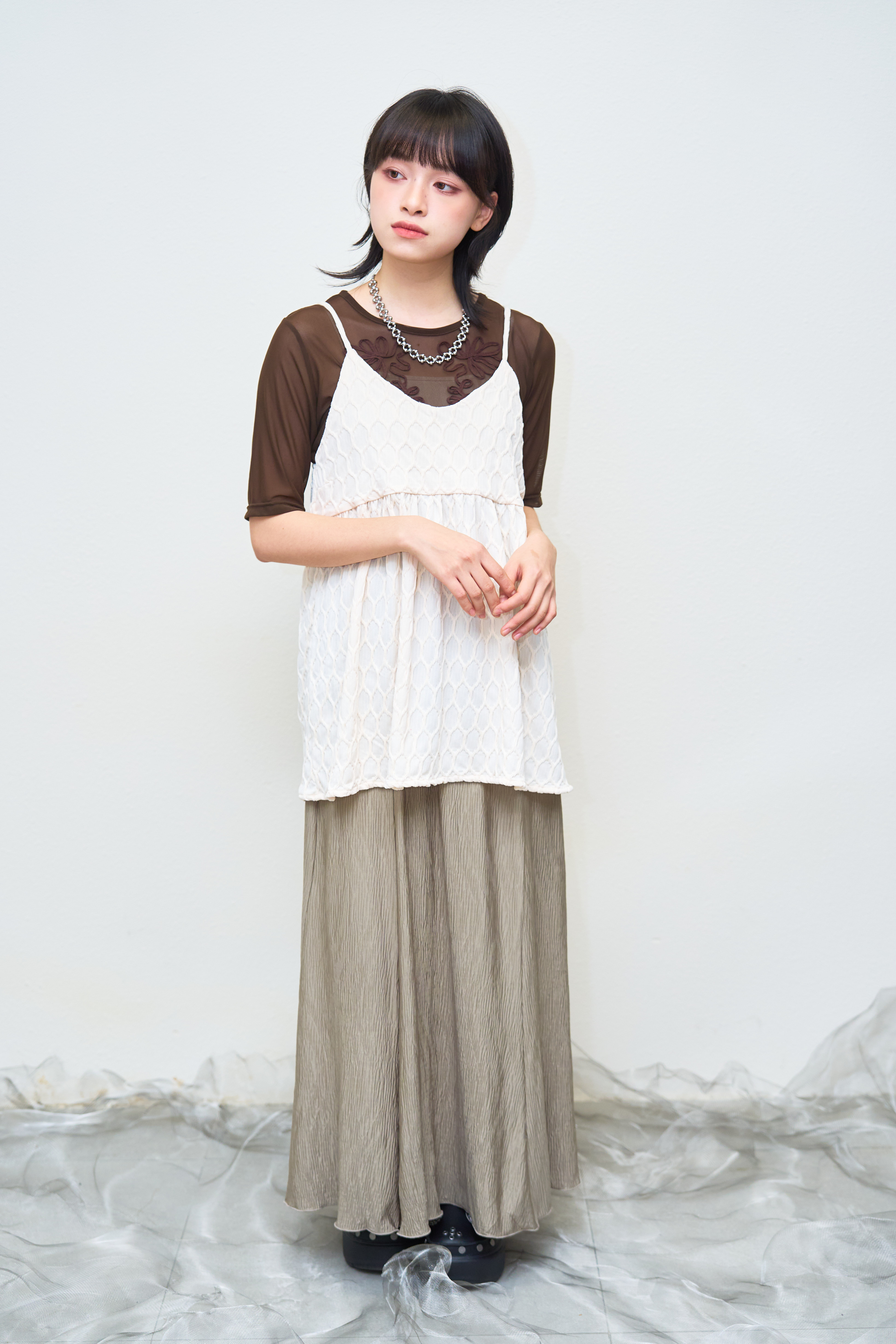 復古感鏽花網上衣 - BL52557