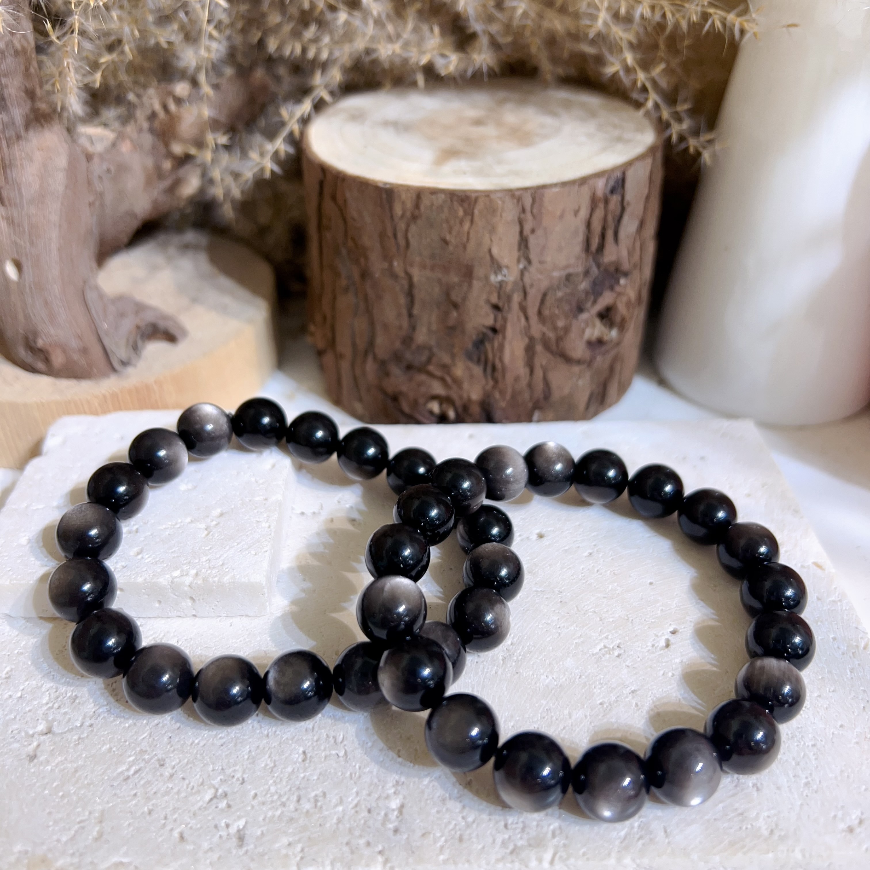 銀曜石手串 10mm