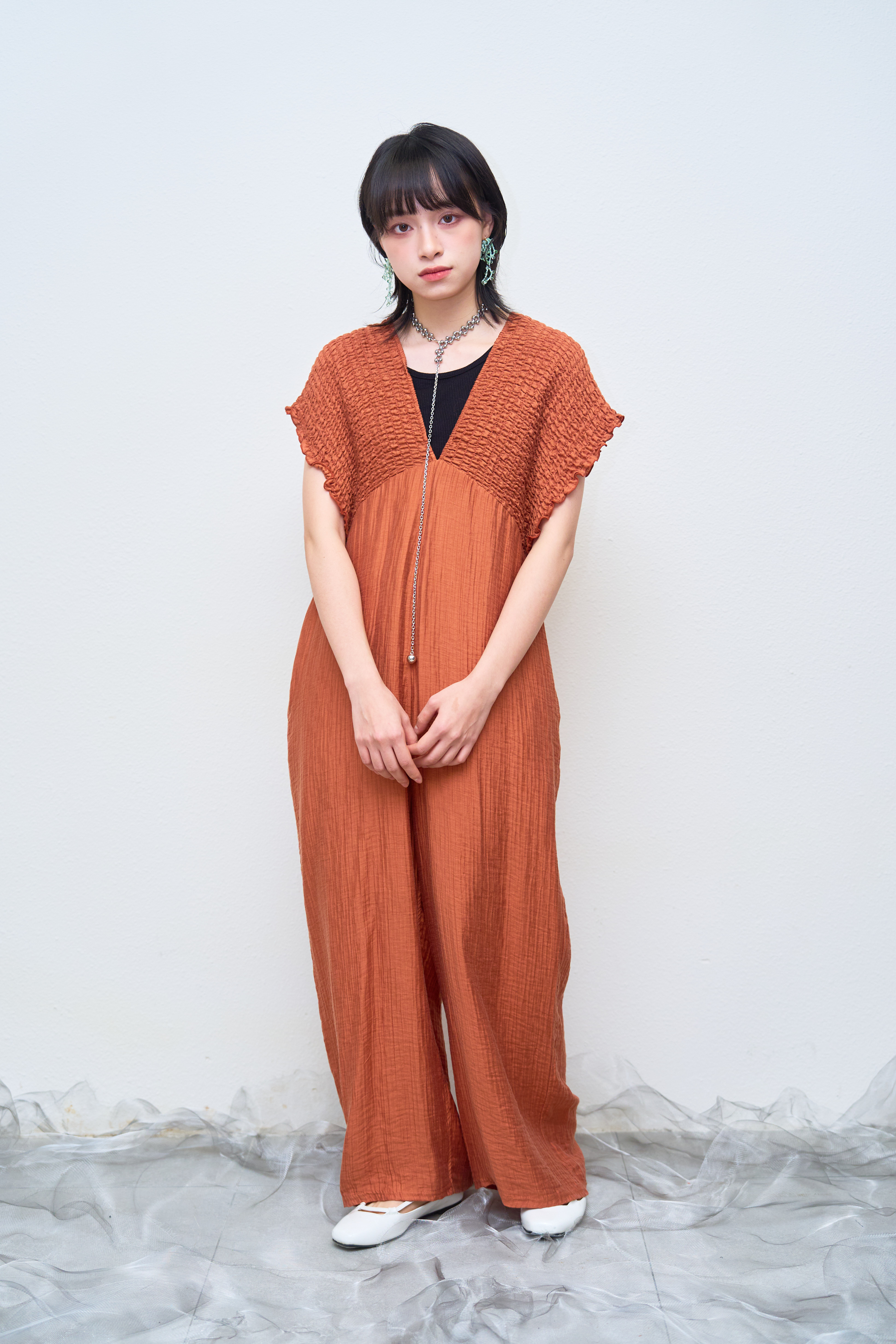 天絲～V領連身褲 TR52533