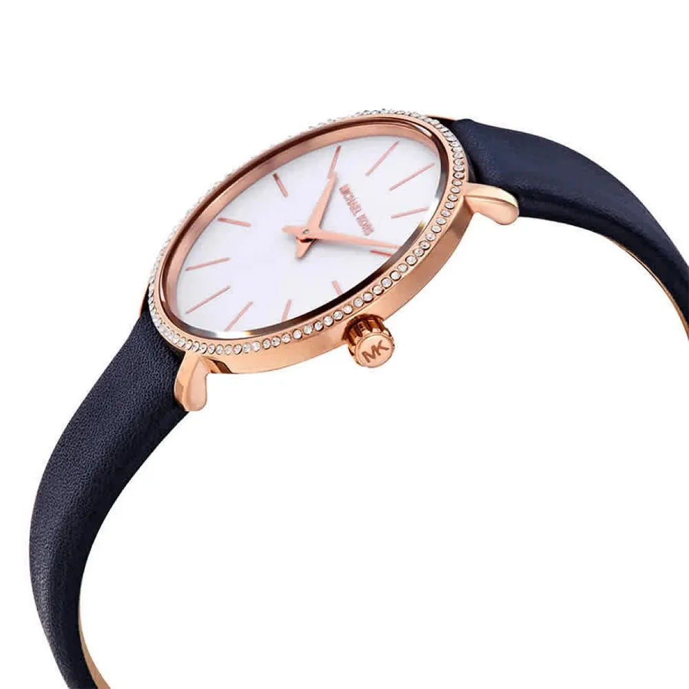 【Michael Kors】MK2804 晶鑽時標 質感 皮革 簡約 時尚 女款 腕錶