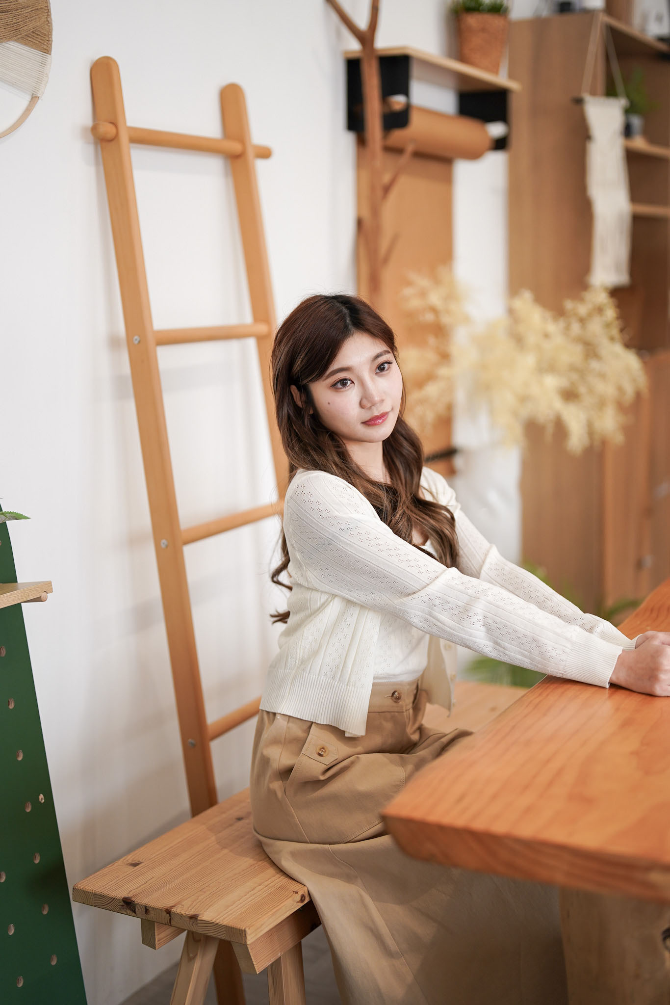 T1246 Oatmeal Braided Top Set