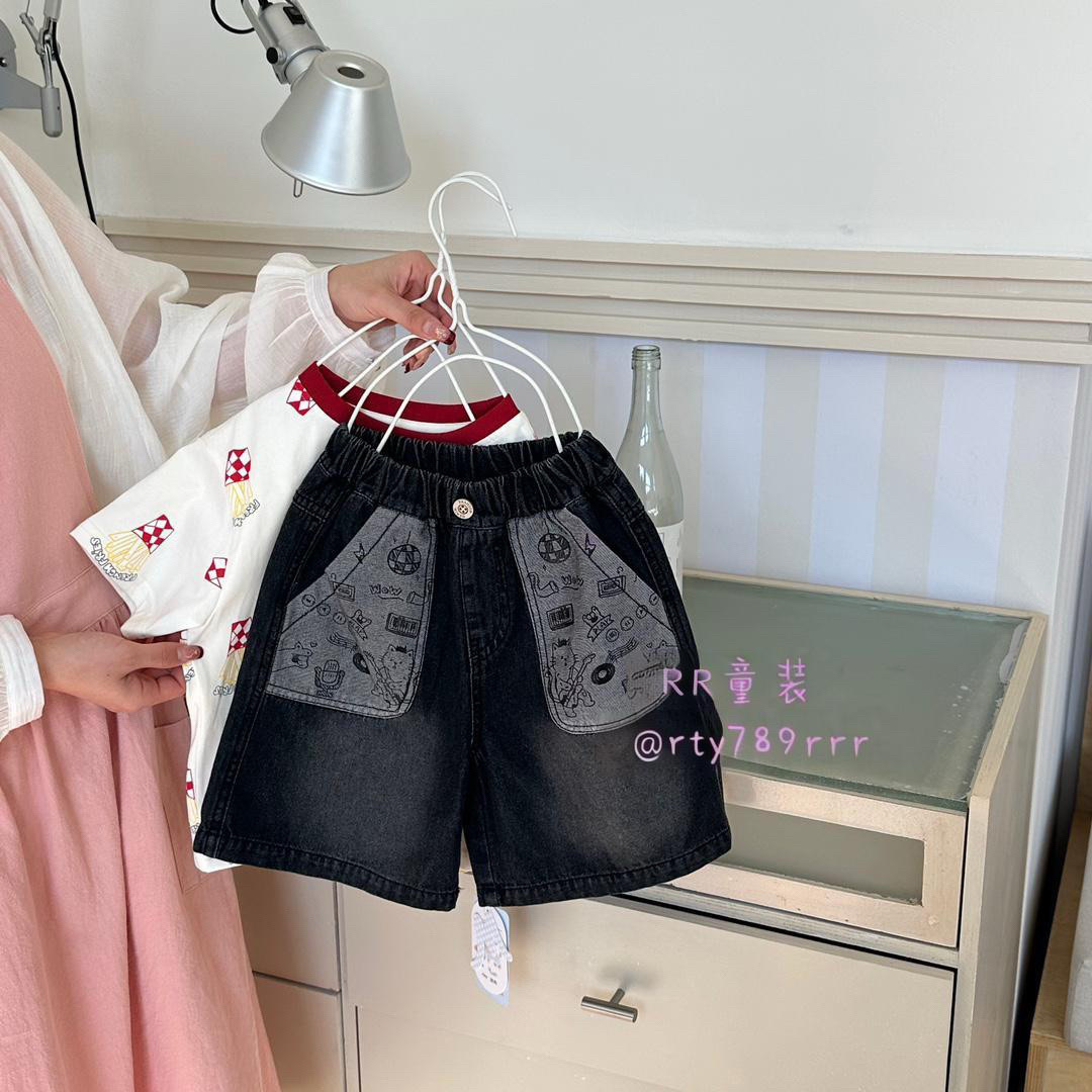 大口袋牛仔短褲