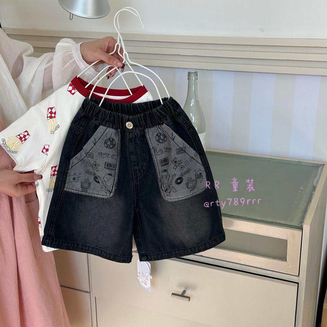 大口袋牛仔短褲