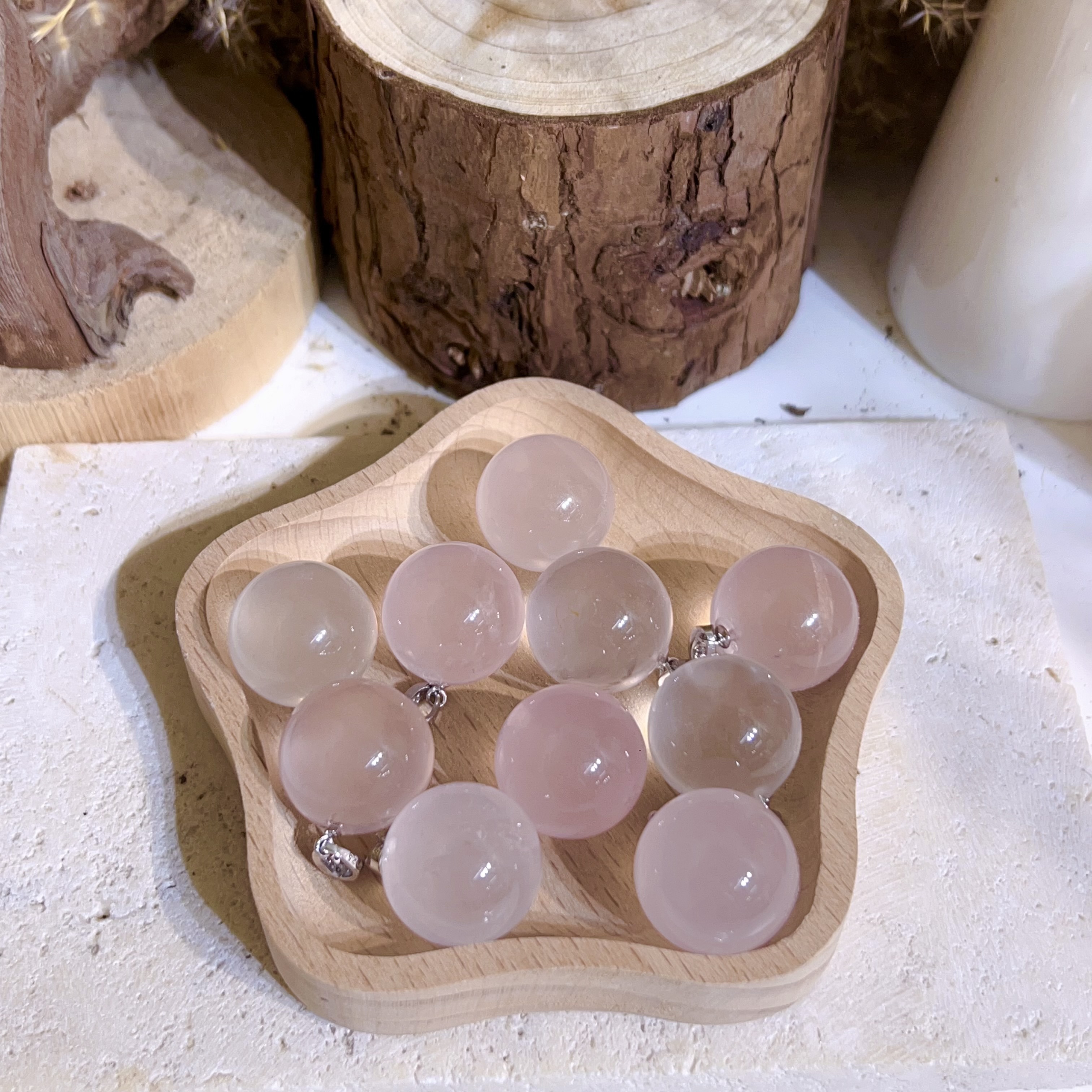 透粉馬達加斯加粉晶吊墜