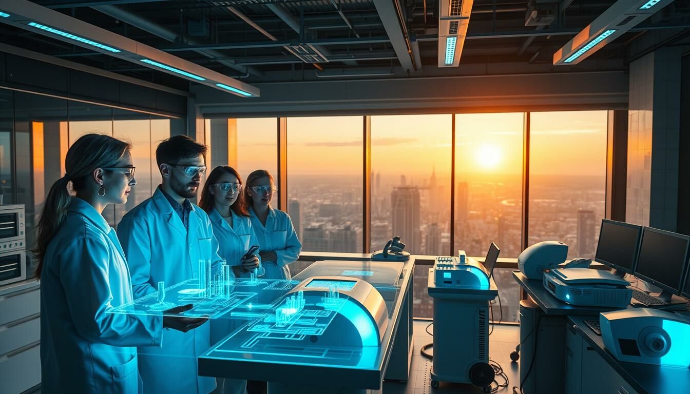 科學家們分析著肽股力的功效