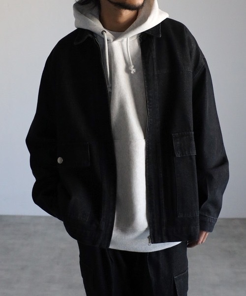 <日本限定>CREARE-LINO 大口袋 寬鬆棉質 復古 牛仔夾克 4色