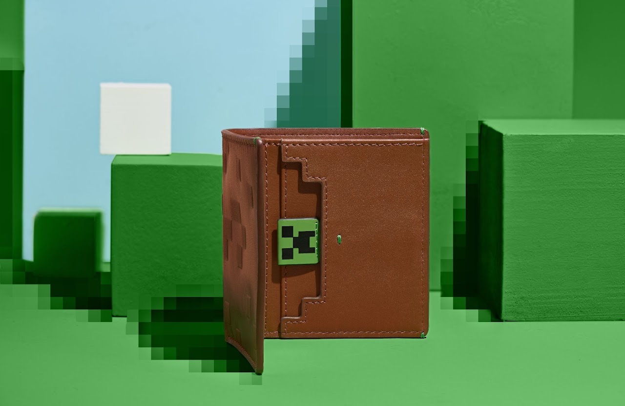 FossilxMinecraft麥塊聯名 草地方塊皮夾
