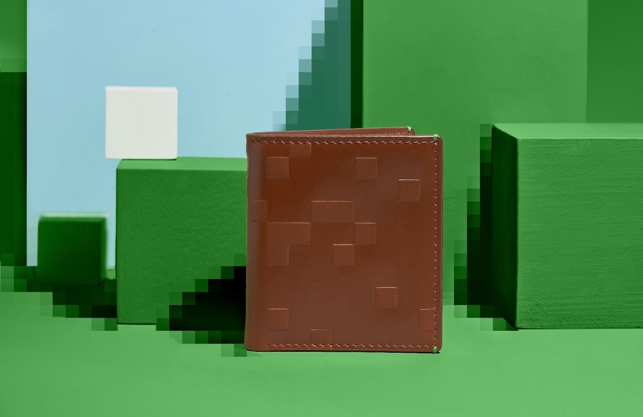 FossilxMinecraft麥塊聯名 草地方塊皮夾