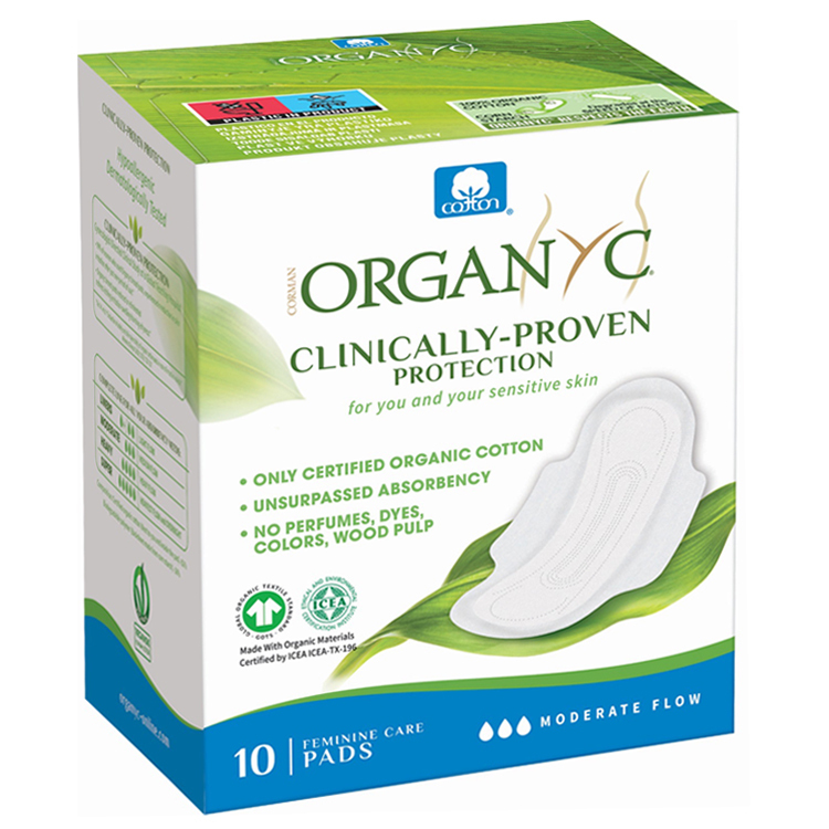 <3 滴> 有機棉衛生巾普通流量獨立包裝 x 10 (23 厘米)