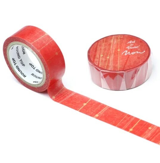 Round top washi tape - Atelier Noir - Vermilion