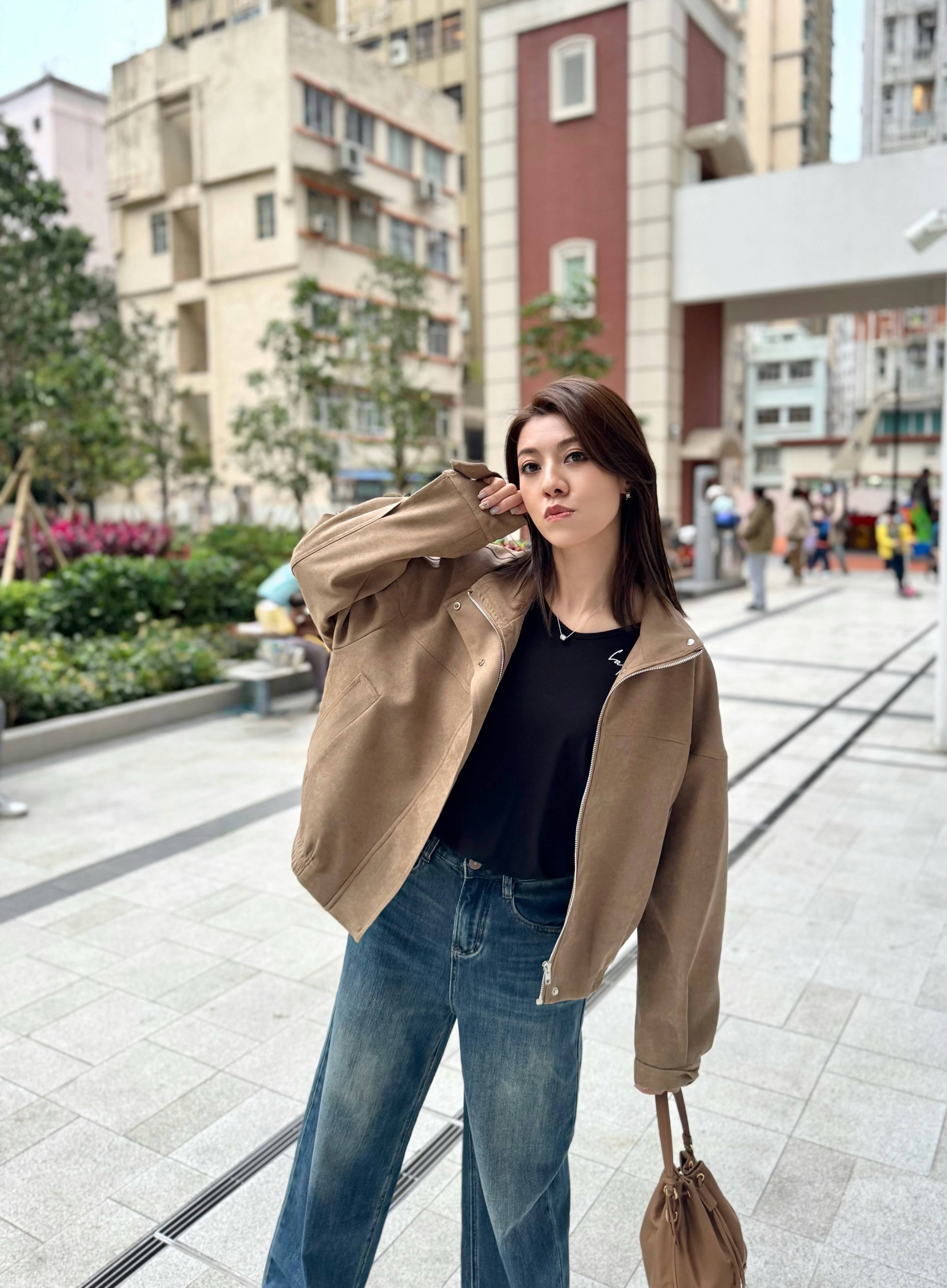 Oversized Zip Up Blouson Jacket_JK252L01