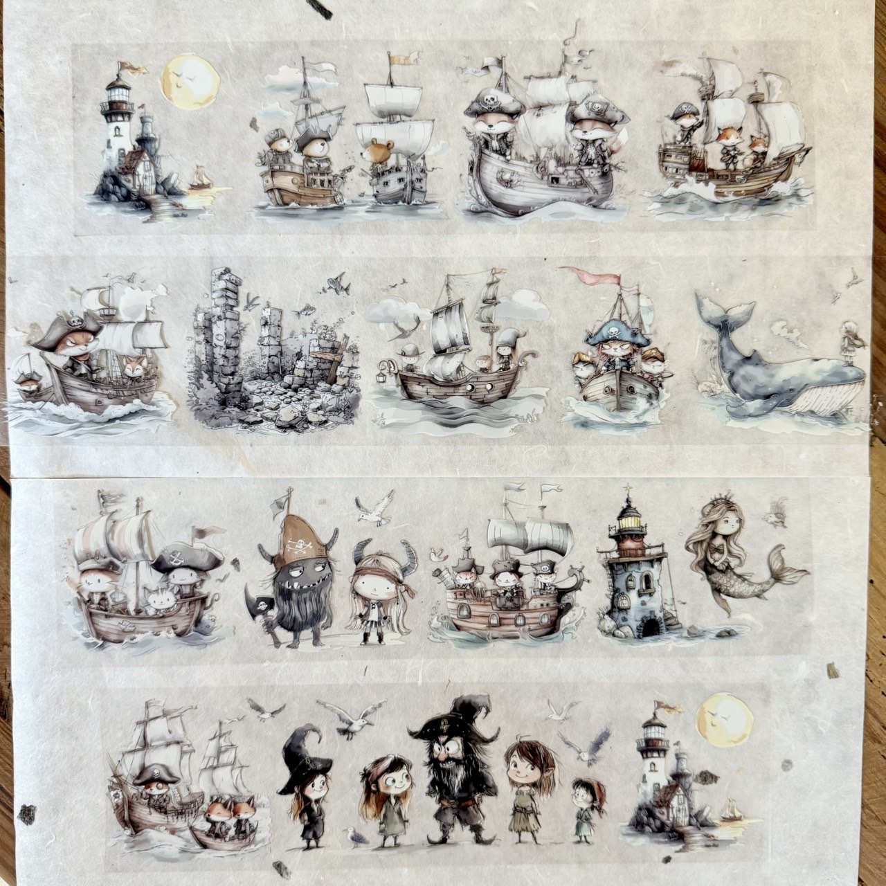 森年．海盜船 Jolly Roger 6.5cm亮面PET膠帶 <整捲/分裝>