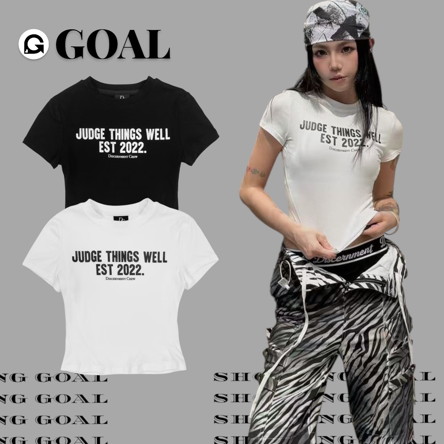 (GOAL)  DCM 標語 縮腰身 剪裁 短版 短袖 顯瘦  176