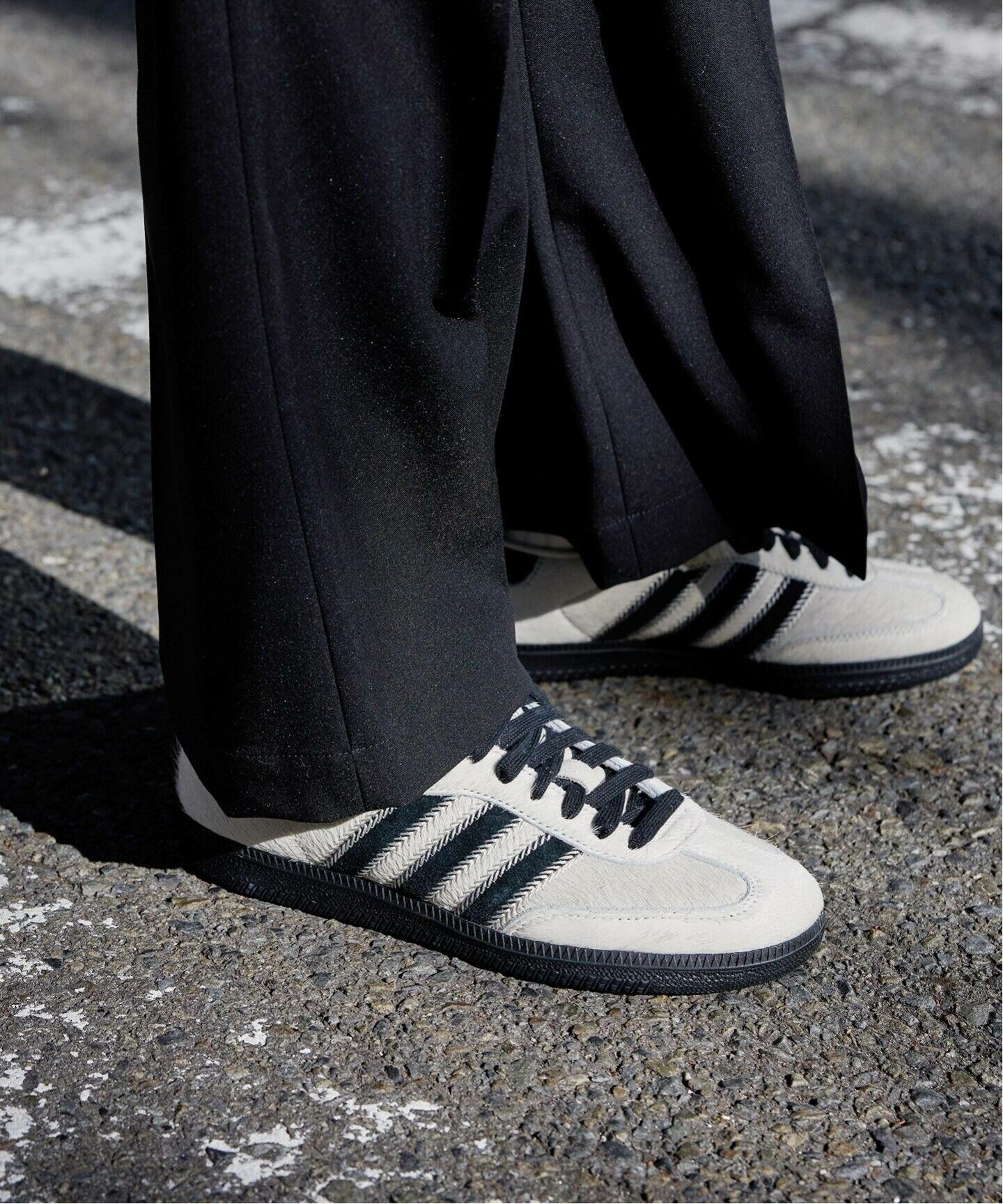 現貨┃adidas Originals SAMBA W 馬毛 米白 黑線
