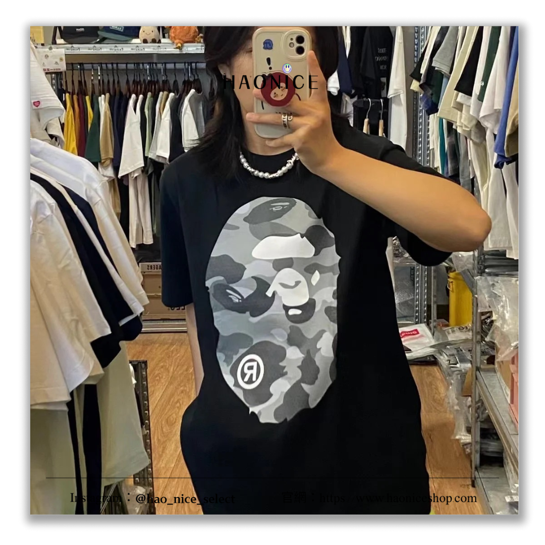 【HAO NICE 】香港經銷商🇭🇰100%日本🇯🇵正品 日本潮流 Bape 蜂巢迷彩字母 雙面迷彩大猿人頭  經典OG必備款🔥XX026