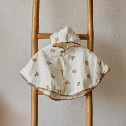 DOT彩色包邊圓圓臉系列-莫代爾棉舒爽披風