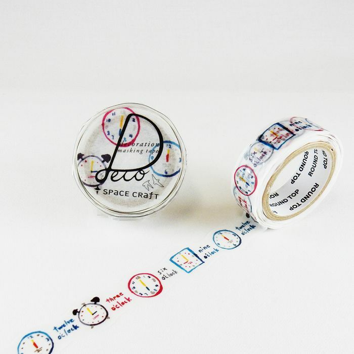 Round top washi tape - Clock