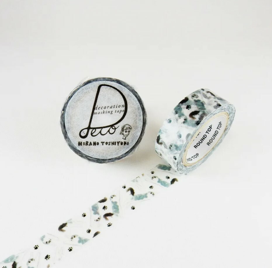 Round top washi tape - Jumping Cat