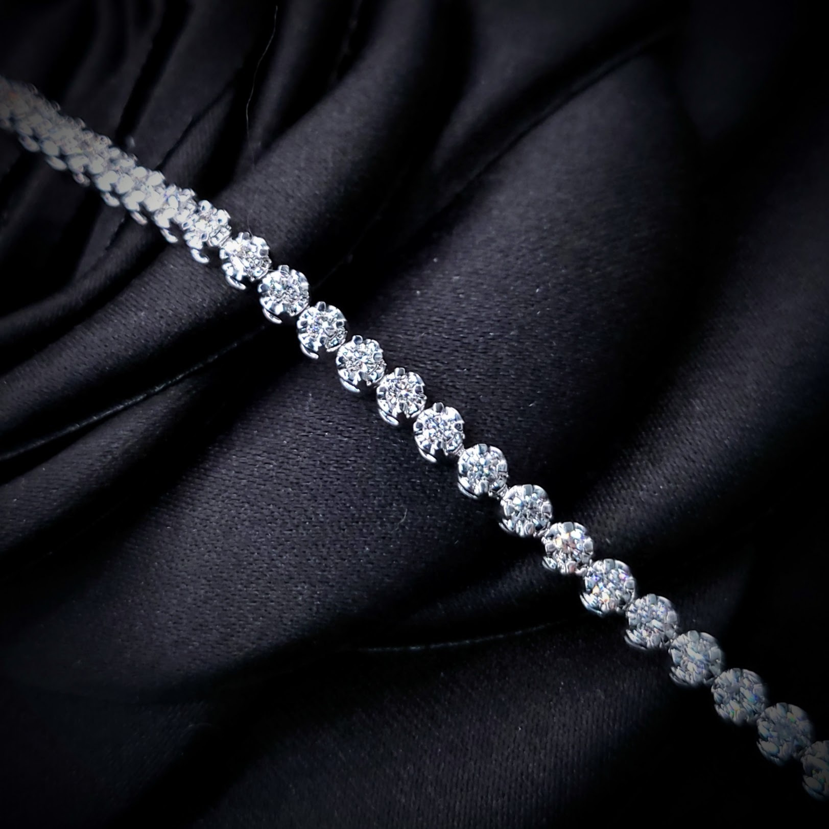 全新18K白金1卡36份鑽石手鍊