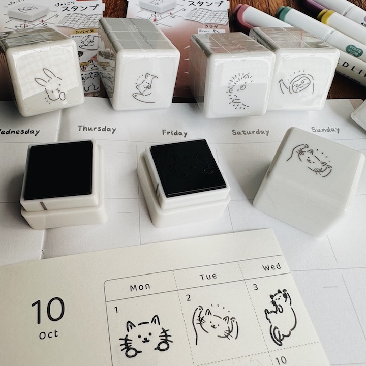 可愛動物三連拍 浸透印章 3入組｜日本Sun-Star