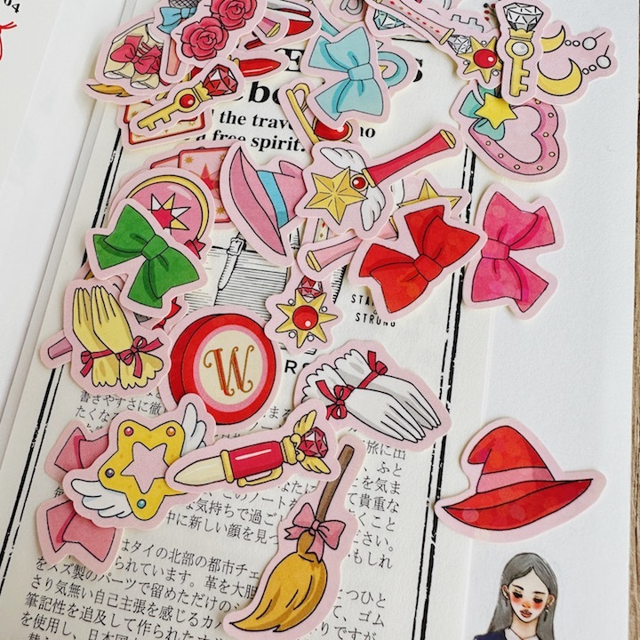 魔法少女 40枚 紙箱造型貼紙組｜日本Greeting Life