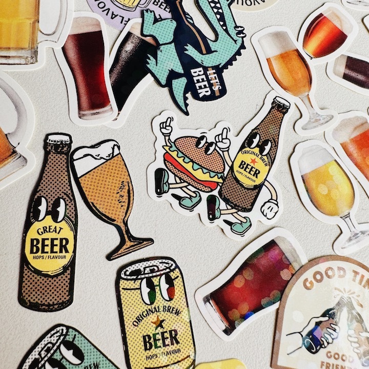 啤酒 40枚 紙箱造型貼紙組｜日本Greeting Life