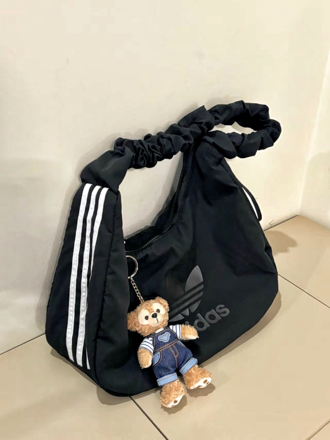 Adidas Originals Bag 經典 三葉草LOGO 雲朵包 黑色 尼龍材質
