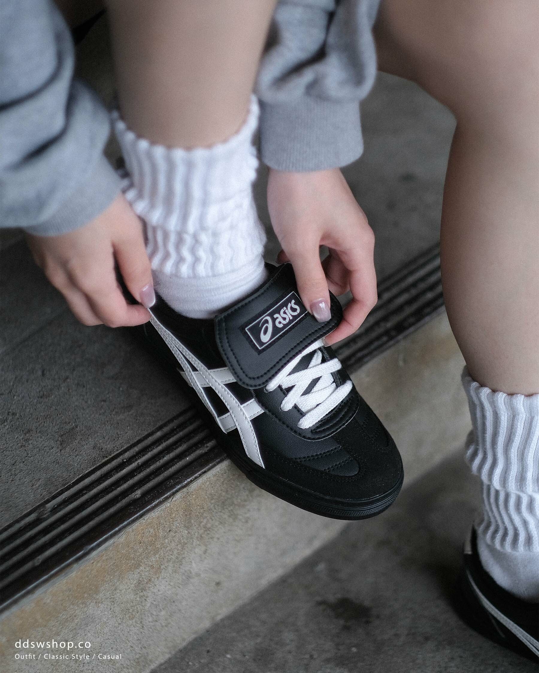 "代購" ASICS AARON 2.0 黑色 銀色 翻蓋鞋舌 男女鞋