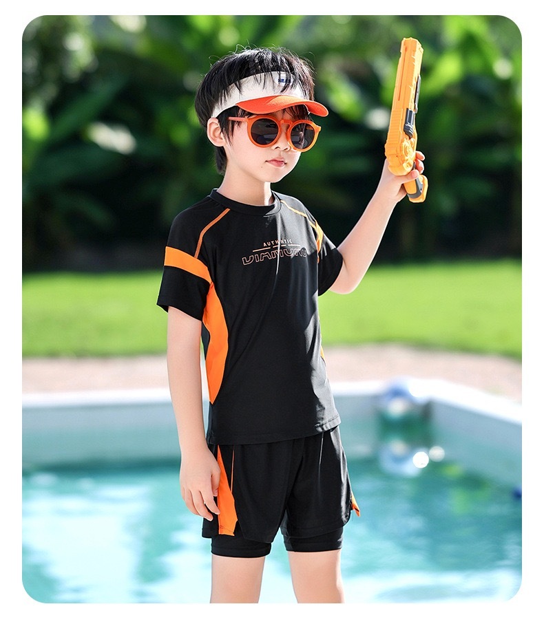 大童的拼色泳衣(110-170cm)