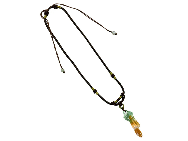 鹿港窯水晶琉璃｜絲瓜項鍊 福祿綿延生生不息開運納福