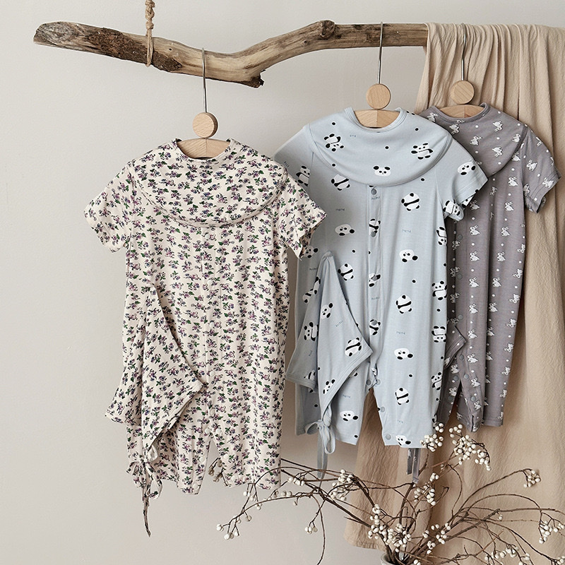 嫩嬰薄款莫代爾連身包屁衣