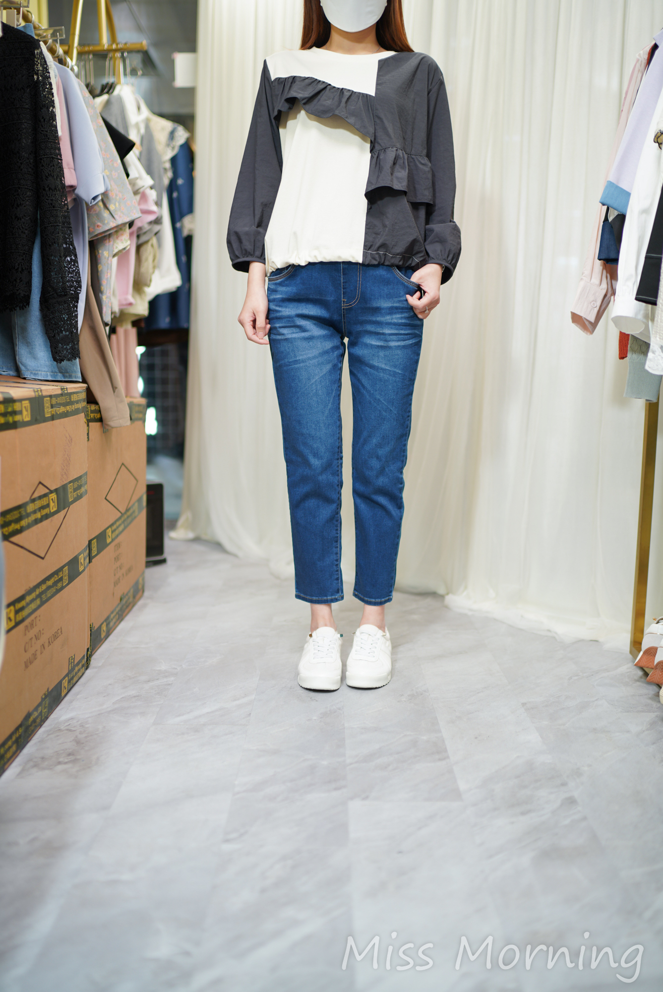 高質拼風衣面料上衣(14471)