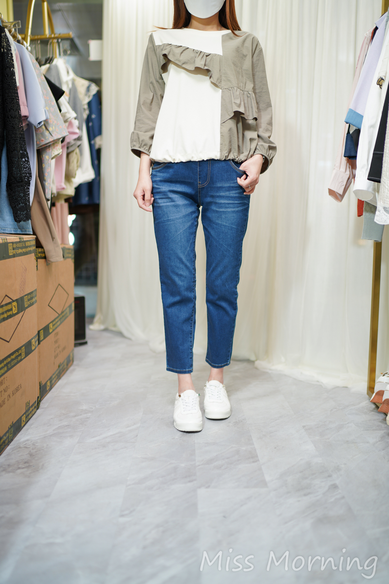 高質拼風衣面料上衣(14471)